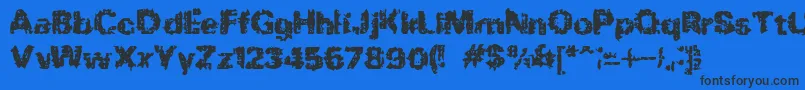 BnRock Font – Black Fonts on Blue Background