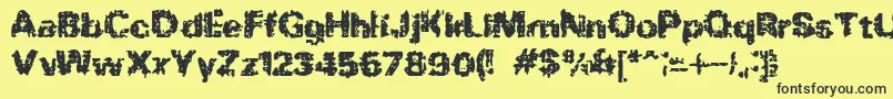 フォントBnRock – 黒い文字の黄色い背景