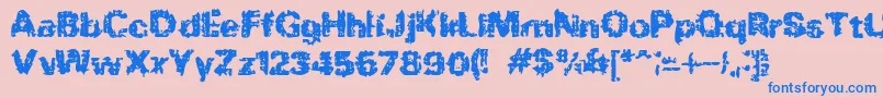 BnRock Font – Blue Fonts on Pink Background