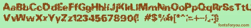 BnRock Font – Brown Fonts on Green Background