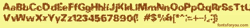 BnRock Font – Brown Fonts on Yellow Background