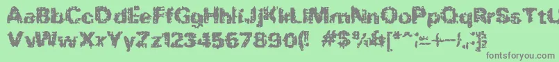 BnRock Font – Gray Fonts on Green Background