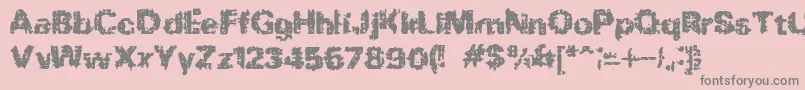 BnRock Font – Gray Fonts on Pink Background