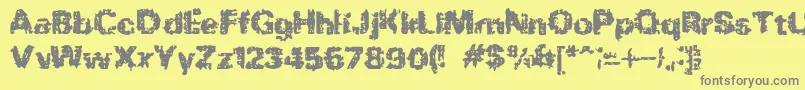 BnRock Font – Gray Fonts on Yellow Background
