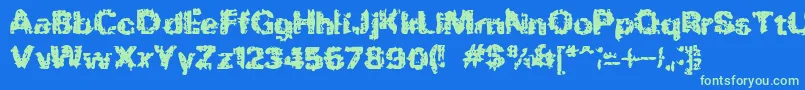 BnRock Font – Green Fonts on Blue Background