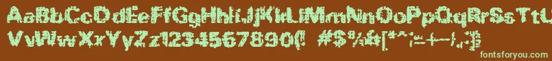 BnRock Font – Green Fonts on Brown Background