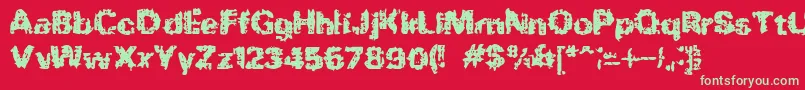 BnRock Font – Green Fonts on Red Background