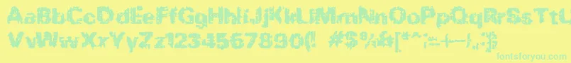 BnRock Font – Green Fonts on Yellow Background