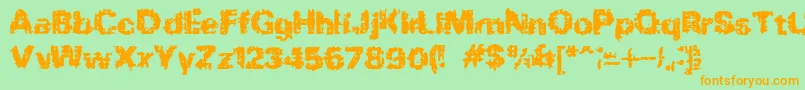 BnRock Font – Orange Fonts on Green Background