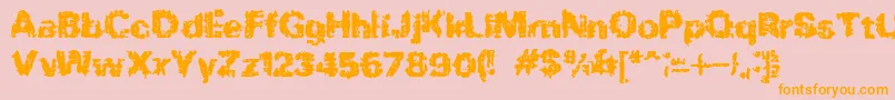 BnRock Font – Orange Fonts on Pink Background