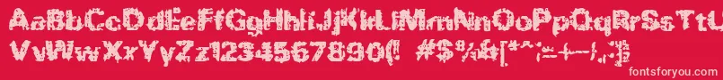 BnRock Font – Pink Fonts on Red Background