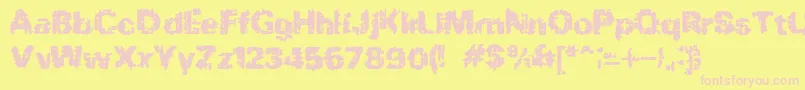 BnRock Font – Pink Fonts on Yellow Background