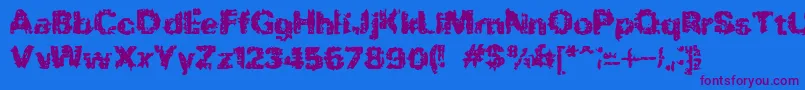 BnRock Font – Purple Fonts on Blue Background
