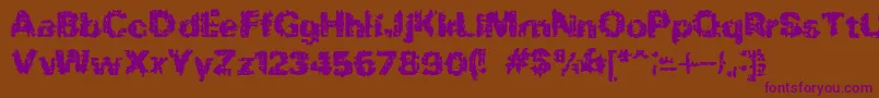 BnRock Font – Purple Fonts on Brown Background