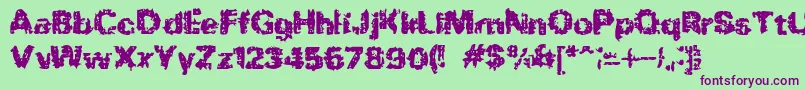 BnRock Font – Purple Fonts on Green Background