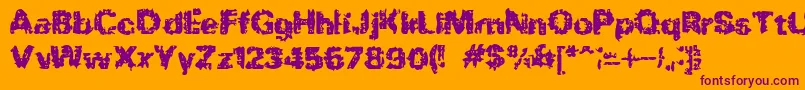 Шрифт BnRock – фиолетовые шрифты на оранжевом фоне