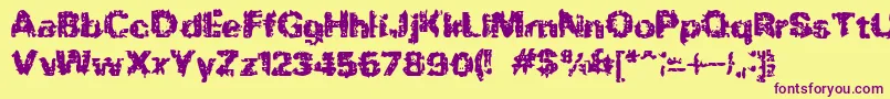 BnRock Font – Purple Fonts on Yellow Background