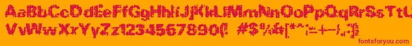 BnRock Font – Red Fonts on Orange Background
