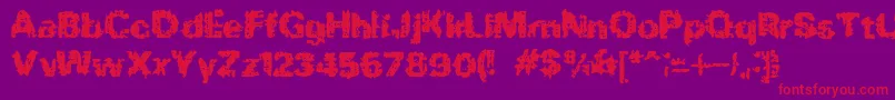フォントBnRock – 紫の背景に赤い文字