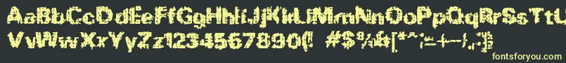 BnRock Font – Yellow Fonts on Black Background