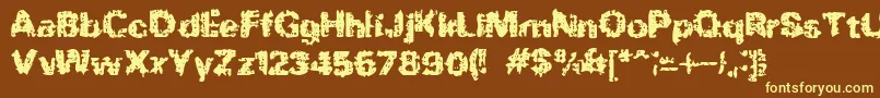 BnRock Font – Yellow Fonts on Brown Background