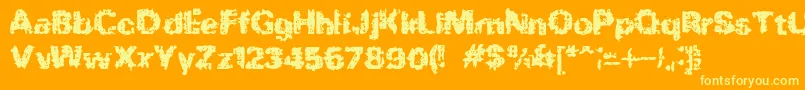 BnRock-Schriftart – Gelbe Schriften auf orangefarbenem Hintergrund