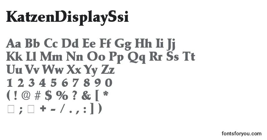 Шрифт KatzenDisplaySsi – алфавит, цифры, специальные символы