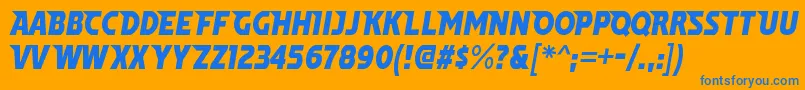 WindpowerRegular Font – Blue Fonts on Orange Background