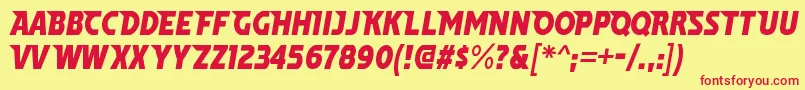 WindpowerRegular Font – Red Fonts on Yellow Background