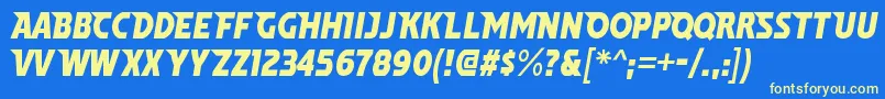 Więcej informacji o czcionce WindpowerRegular Czcionka WindpowerRegular – żółte czcionki na niebieskim tle
