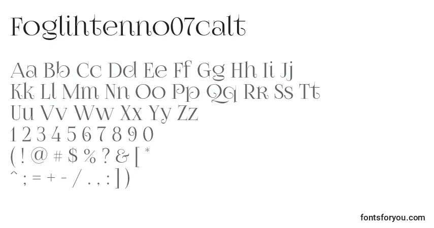 A fonte Foglihtenno07calt – alfabeto, números, caracteres especiais