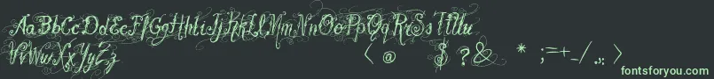 VtksBeautifulDreams-Schriftart – Grüne Schriften auf schwarzem Hintergrund
