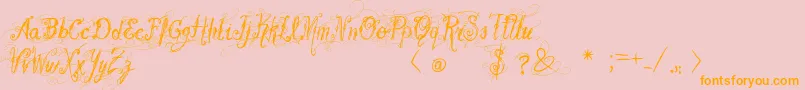 VtksBeautifulDreams-Schriftart – Orangefarbene Schriften auf rosa Hintergrund