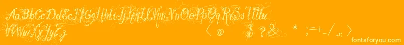 VtksBeautifulDreams Font – Yellow Fonts on Orange Background
