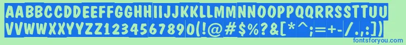 フォントDominotitulslBold – 青い文字は緑の背景です。