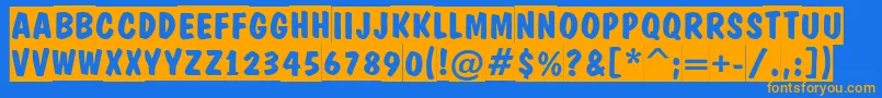 DominotitulslBold Font – Orange Fonts on Blue Background