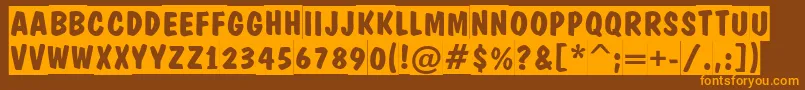 DominotitulslBold Font – Orange Fonts on Brown Background