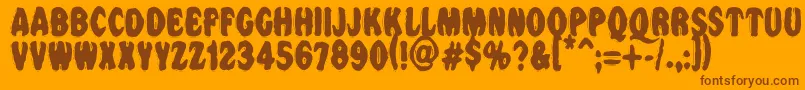 Vtc Nightofthedrippybentcaps Font – Brown Fonts on Orange Background