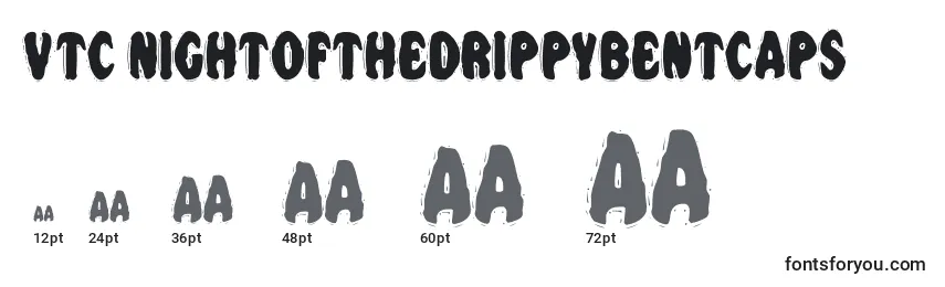 Размеры шрифта Vtc Nightofthedrippybentcaps