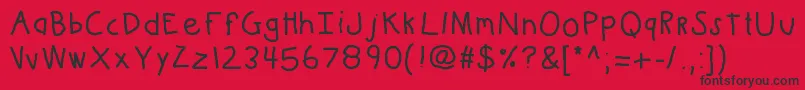 Kbkinderwritebold Font – Black Fonts on Red Background