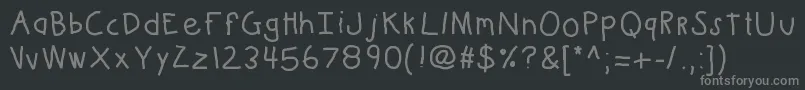 Шрифт Kbkinderwritebold – серые шрифты на чёрном фоне