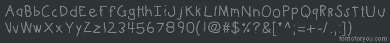 Czcionka Kbkinderwritebold – szare czcionki na czarnym tle