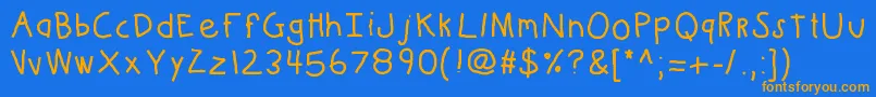 Kbkinderwritebold Font – Orange Fonts on Blue Background