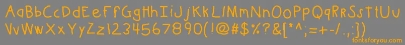 Kbkinderwritebold Font – Orange Fonts on Gray Background