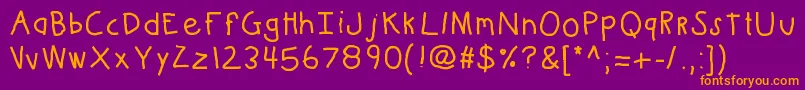 Kbkinderwritebold Font – Orange Fonts on Purple Background