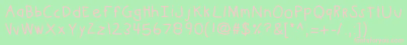 フォントKbkinderwritebold – 緑の背景にピンクのフォント