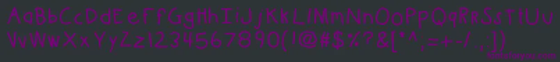 Шрифт Kbkinderwritebold – фиолетовые шрифты на чёрном фоне