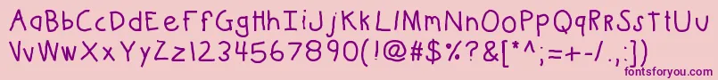 Kbkinderwritebold Font – Purple Fonts on Pink Background
