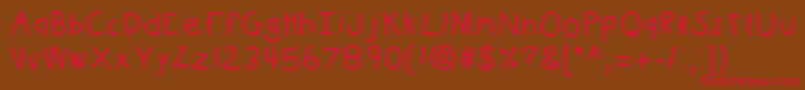 Kbkinderwritebold Font – Red Fonts on Brown Background
