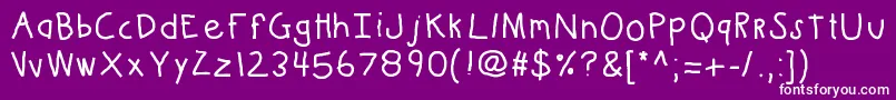 Kbkinderwritebold Font – White Fonts on Purple Background